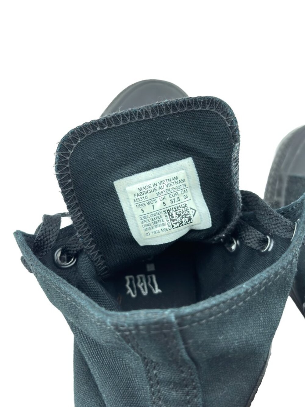 Converse Chuck Taylor All Star High Triple Black Sneakers Mens 5 Womens 7 - Picture 11 of 11